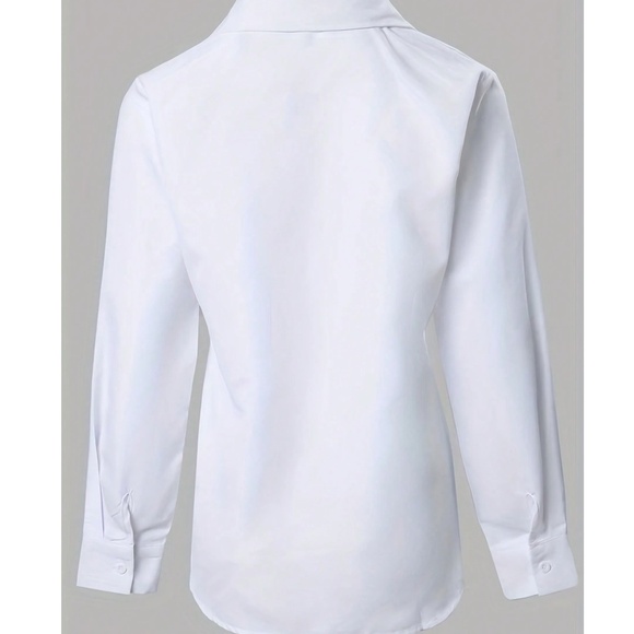 Plus White Floral Embroidered Cut out Button Down Shirt - Picture 3 of 5